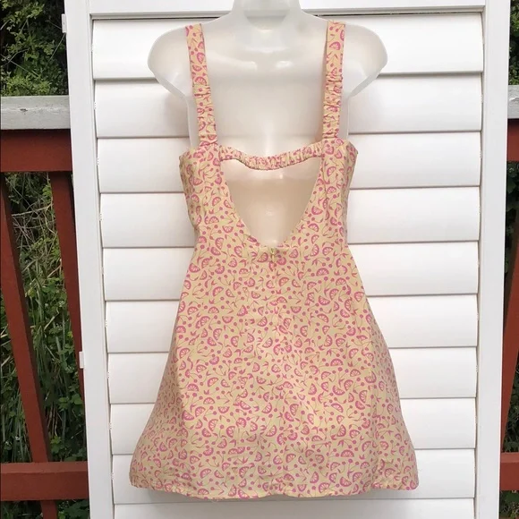 NWT La Hearts Vibrant Yellow and Pink Mini Dress - Picture 3 of 11